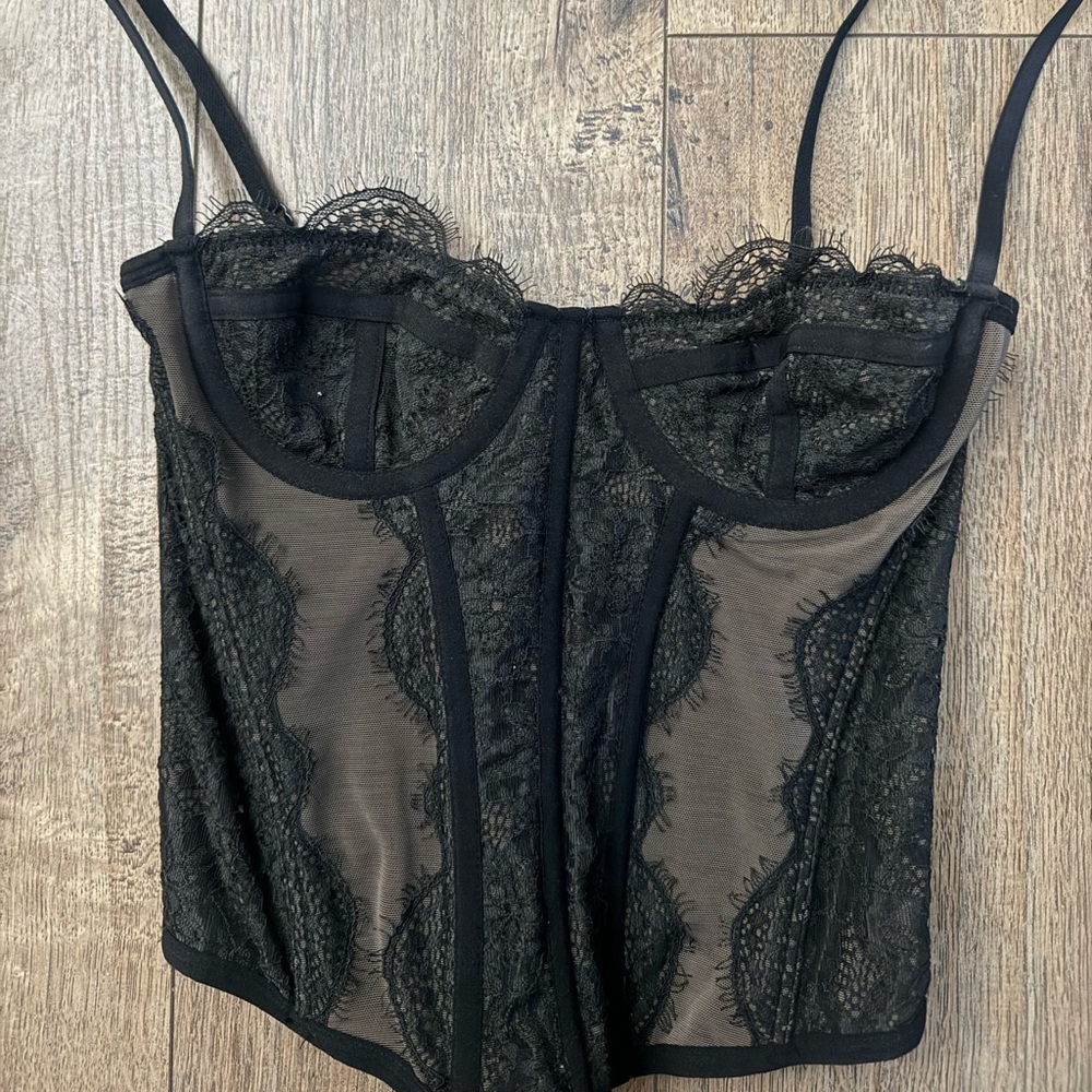 Urban Outfitters Black Lace corset top